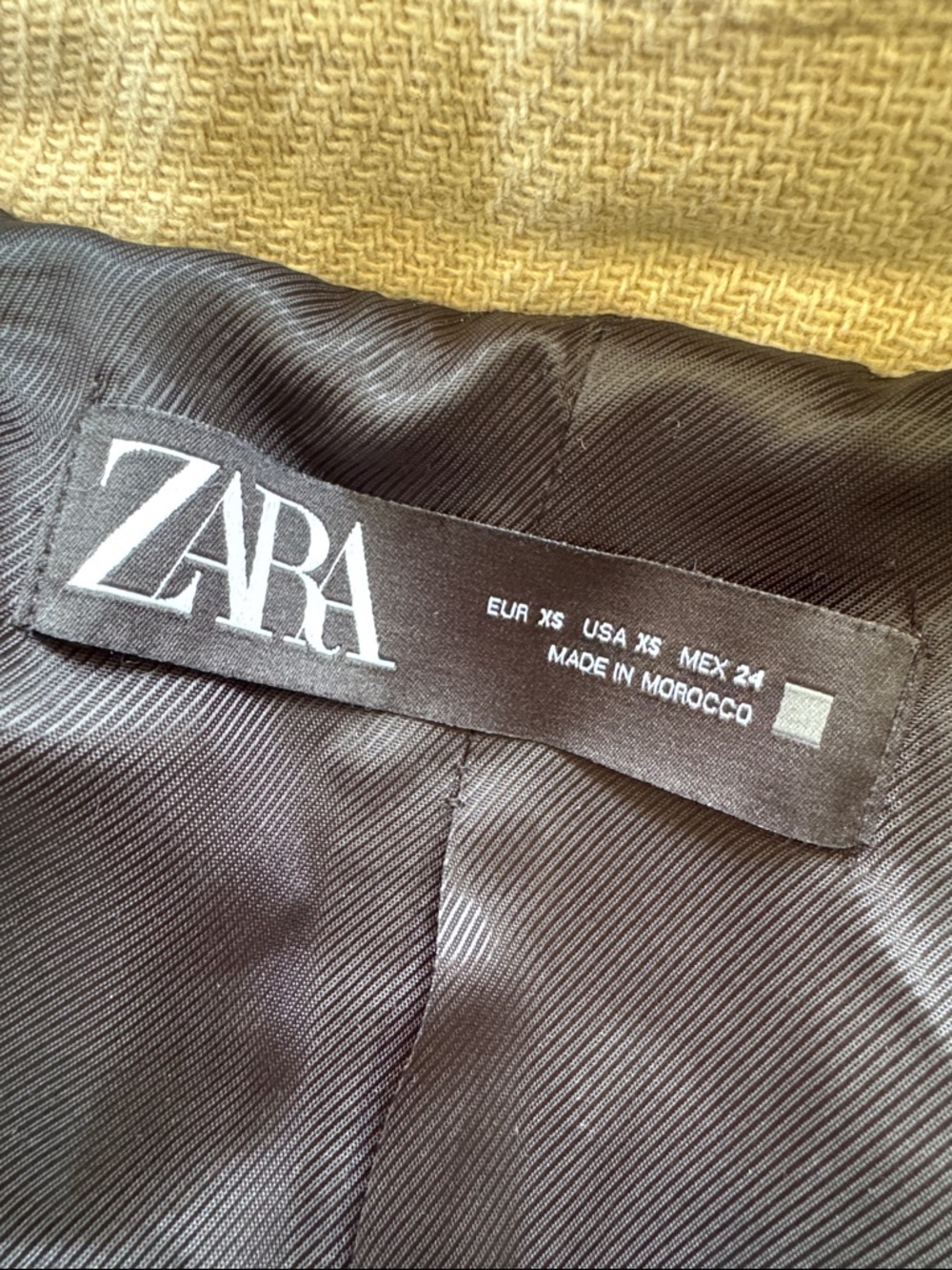 Zara beige cream wool blend longline button up winter peacoat size XS - Picture 14 of 15